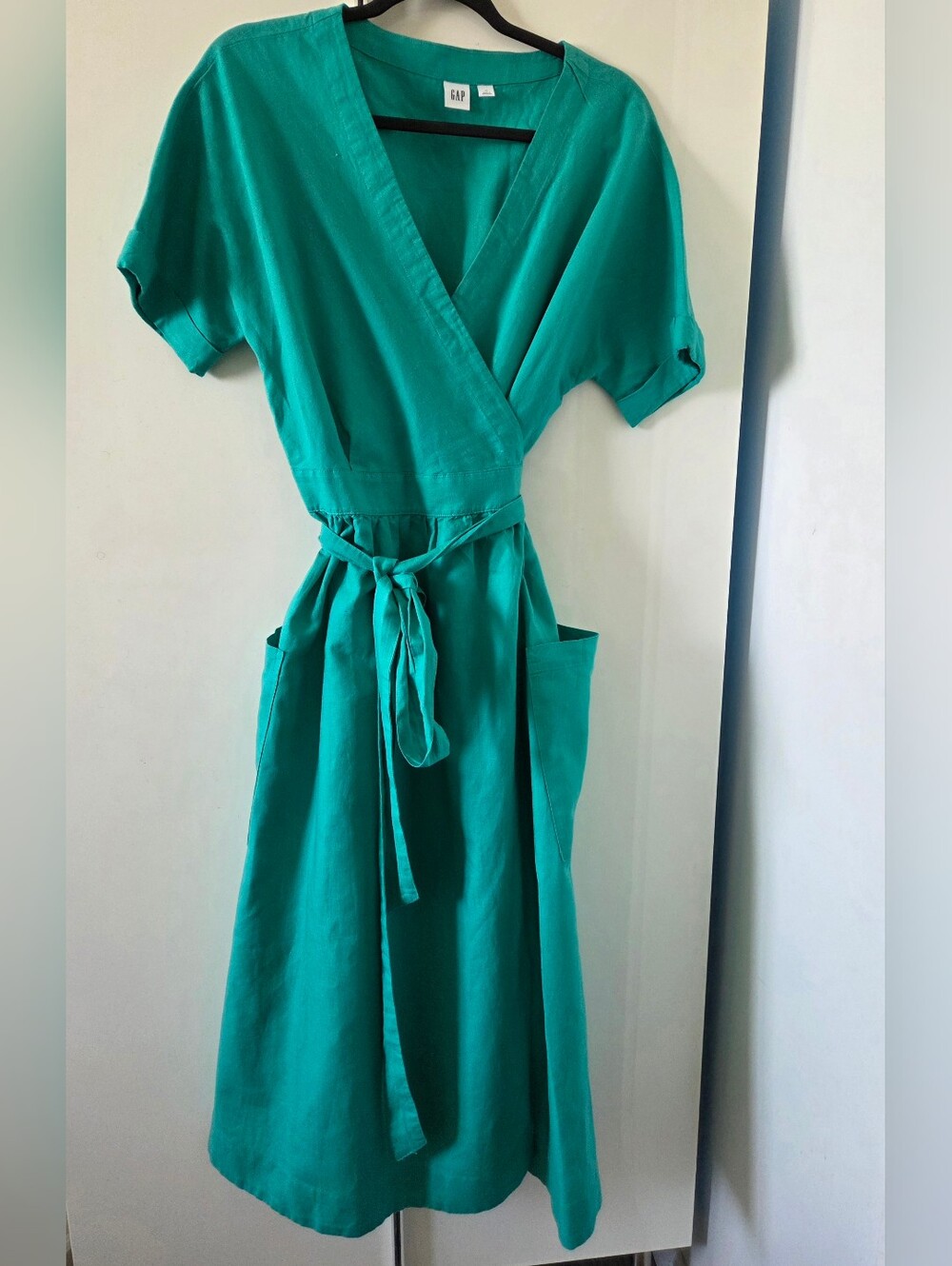 GAP Teal Green Wrap Midi Dress 10